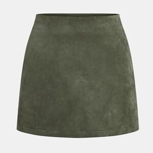 Olive Green Suede Mini Skirt
